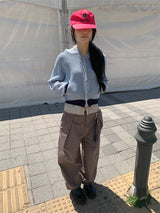 WAFFLE HOOD ZIP-UP (2C)