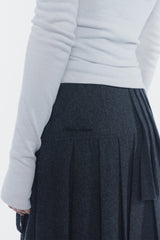 レイヤープリーツスカート charcoal