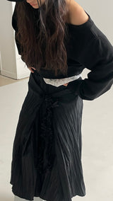  Lace wrap skirt [BLACK]