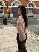 [MADE] Penton Cable V-Neck Crop Knit
