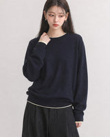 (UNISEX) カラーブロック ラウンド ニット