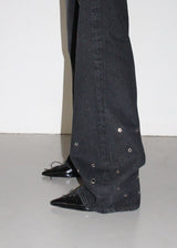 EYELET DENIM PANTS