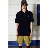 ボタンフラワーPKポロシャツ / NAVY