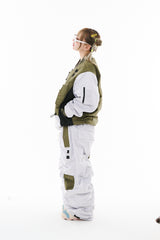 DOUBLE SHIRRING SUPER WIDE PANTS KHAKI / GRAY