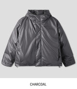 Touk glossy puffer hood padding