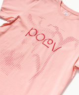 Flower Letter Oversized T-Shirt - Apricot