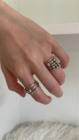 Silver ball bangle ring 2SET