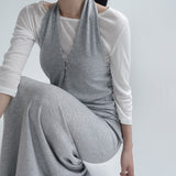 [Auditon] Button Halter Neck Sleeveless Top - 3 color