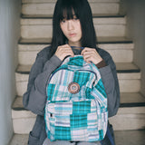 vintage patchwork backpack green