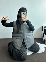 オーバーワイドベストパディング🩶🤍🖤☁ - 4カラー