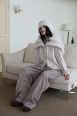 Mink Big Collar Cardigan