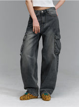 BTB : BLANK POCKET CARGO JEANS [BLACK CORE]