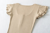 Elin U-Neck Slim Cap Tee