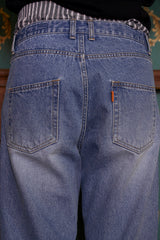 BLOCK DENIM PANTS / BLUE
