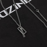 CH Square Bar Layered Surgical Steel Necklace