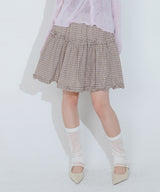 CHECK CANCAN MINI SKIRT (BROWN)