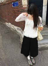 Gentil Frill Dot Layered Sleeveless Cardigan Set