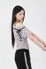 コントラストリボンTシャツ_スター