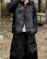 Rukle Mesh Dirty Hooded Zip-Up