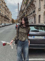 Zen Slim Fit Suede Cropped Shirt