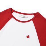 KIRSH プレーンカラーミックスラグランクロップ Tシャツ【レッド】