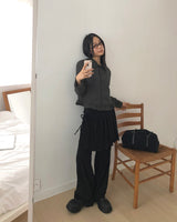 Scheme Corduroy Pleated Layered Wrap Skort Pants