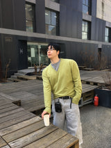 No.1627 C layered V KNIT (4color)