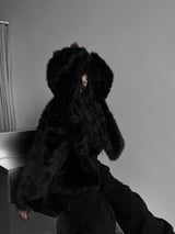 lisa faux fur hooded jacket (2color)