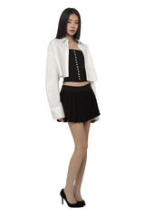 ファーストレタークロップシャツ, White
