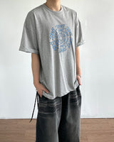 タイムプリントショーツスリーブTシャツ