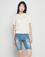26SS WOMAN バイカーデニムショートパンツ