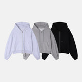 Liz Cropped Zip Hoodie (3color)