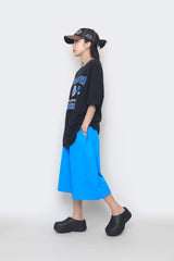 long wide sweat half pants