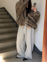 [Unisex] Fur 2way hood zip up(4color)