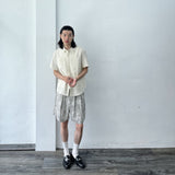 Mottled Wash Structured Shorts