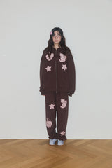 KIRING CHECK PATCH HOODIE (BROWN)