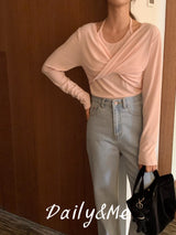 Halter Twisted T-shirt(3color)