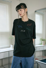 26SS★ ドローステッチ刺繍半袖Tシャツ