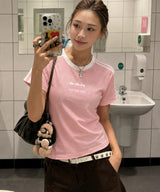 リキッド リボン セミクロップ Tシャツ　6カラー