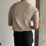 LMN オールデイVネックハーフジップアップニット (5 colors)