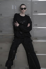 [MADE / unisex ] レザーロゴパッチスウェットシャツ