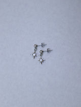 cubic square star earring