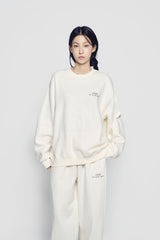 24FW アップサイドダウンロゴナッピングズリースウェットシャツアイボリー