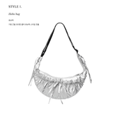 2WAY SHIRRING MAY LILY BAG_SILVER