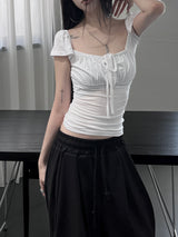 shirring flare top (2color)