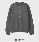Look ST Modal Semi-Crop Round Knit Cardigan