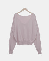 Seul Deep V-Neck Long-Sleeve Knit