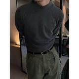 [MUSCLE FIT] Curved line half pola sleeves(3color)