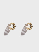マルチハッシュタグスモールフープピアス (Gold)