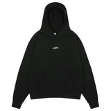 DOUBLE LOOP LOGO SLEEK HOODIE SWEATSHIRT BLACK
